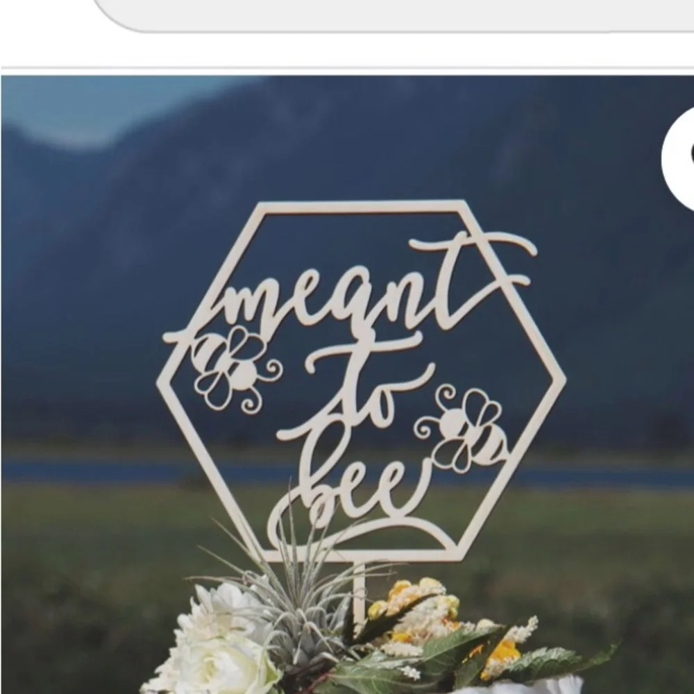 Elegant Brown Hexagonal Cake Topper Party Supplies